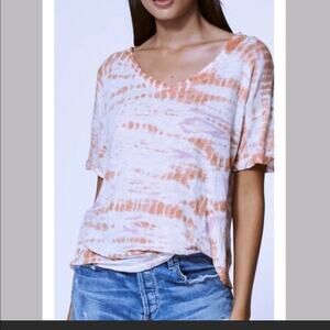 YFB tie dye cotton linen tee